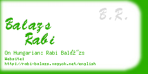 balazs rabi business card